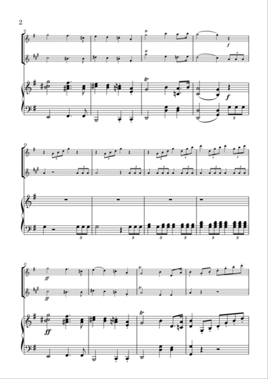 Felix Mendelssohn - Wedding March (G major) (for Oboe and Soprano Saxophone) Woodwind Duet scores gallery preview page 2
