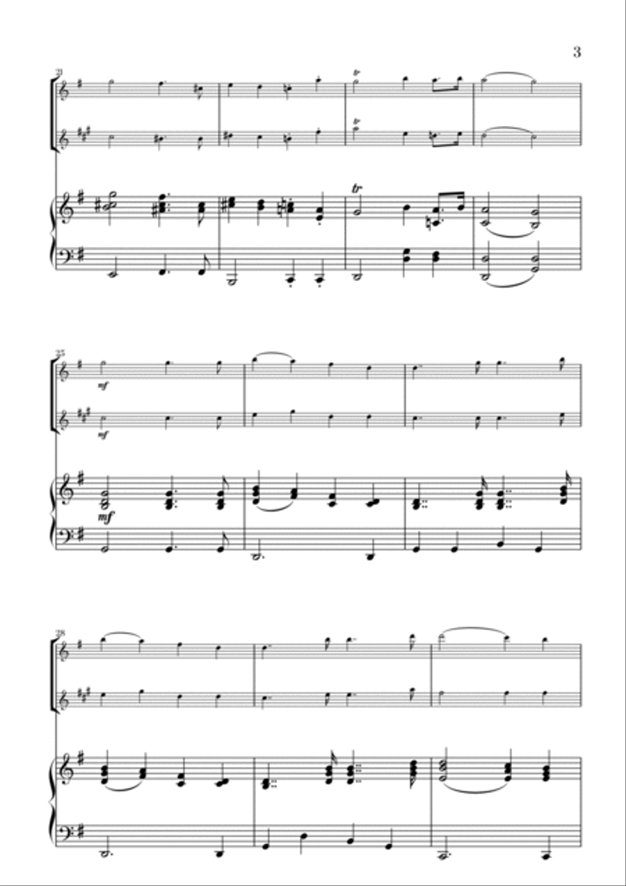 Felix Mendelssohn - Wedding March (G major) (for Oboe and Soprano Saxophone) Woodwind Duet scores gallery preview page 3