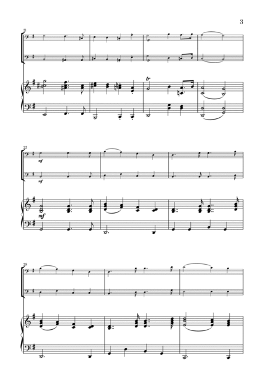 Felix Mendelssohn - Wedding March (G major) (for Trombone Duet) Trombone Duet scores gallery preview page 3