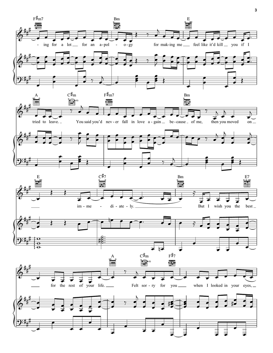 L'AMOUR DE MA VIE Piano, Vocal, Guitar scores gallery preview page 3