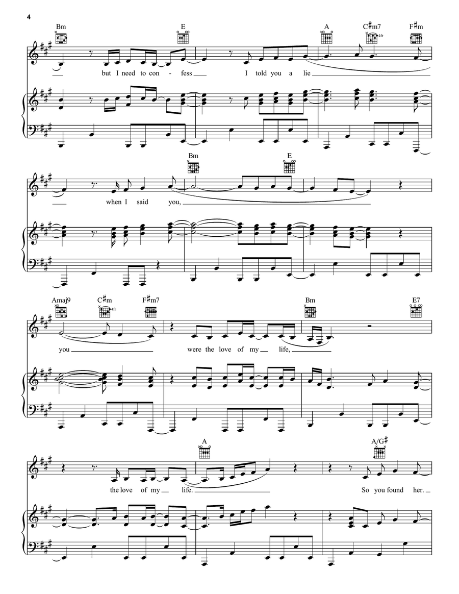 L'AMOUR DE MA VIE Piano, Vocal, Guitar scores gallery preview page 4