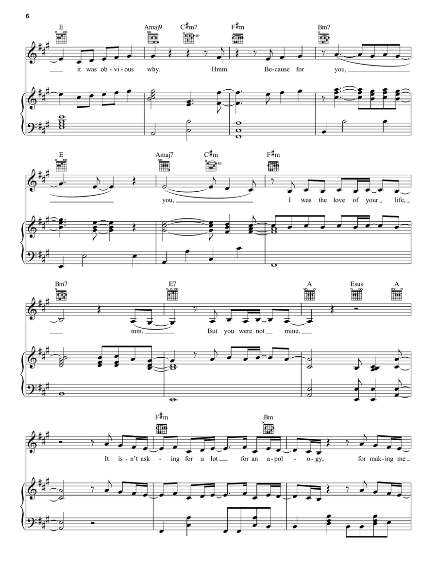 L'AMOUR DE MA VIE Piano, Vocal, Guitar scores gallery preview page 6
