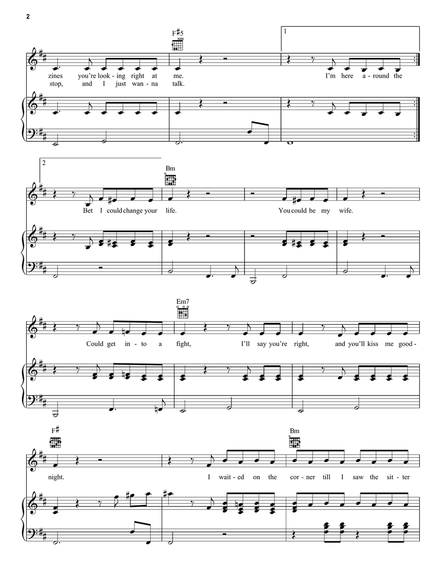THE DINER THE DINER Piano, Vocal, Guitar scores gallery preview page 2