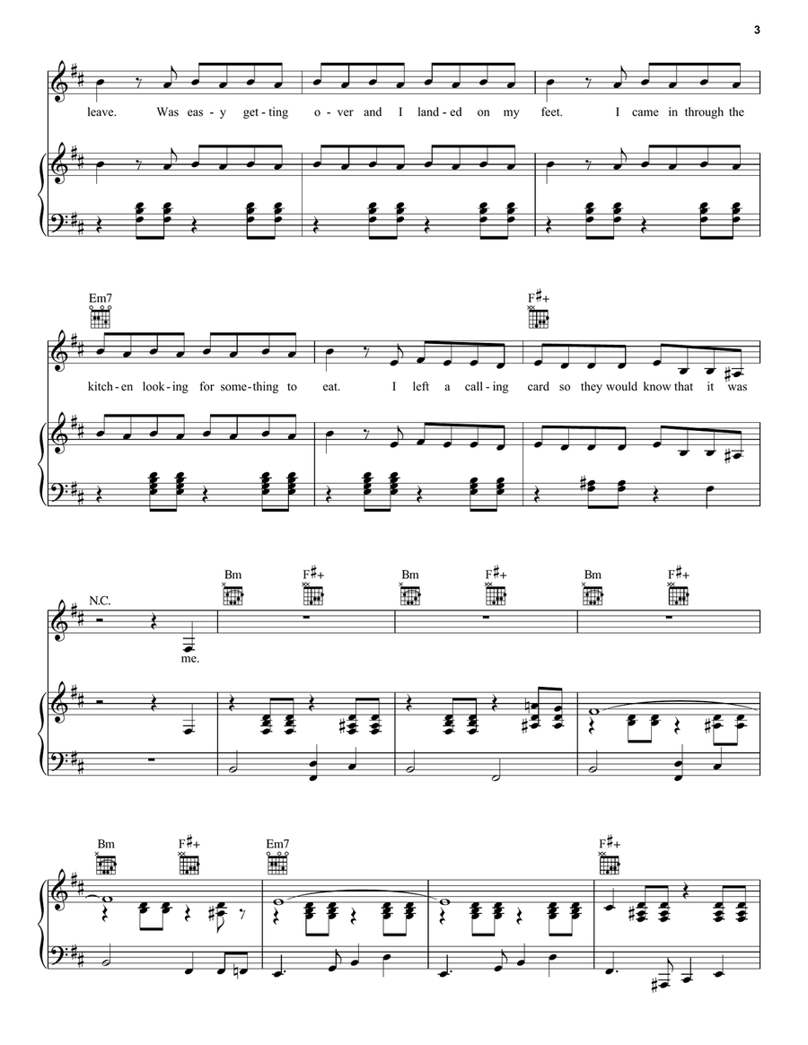 THE DINER THE DINER Piano, Vocal, Guitar scores gallery preview page 3