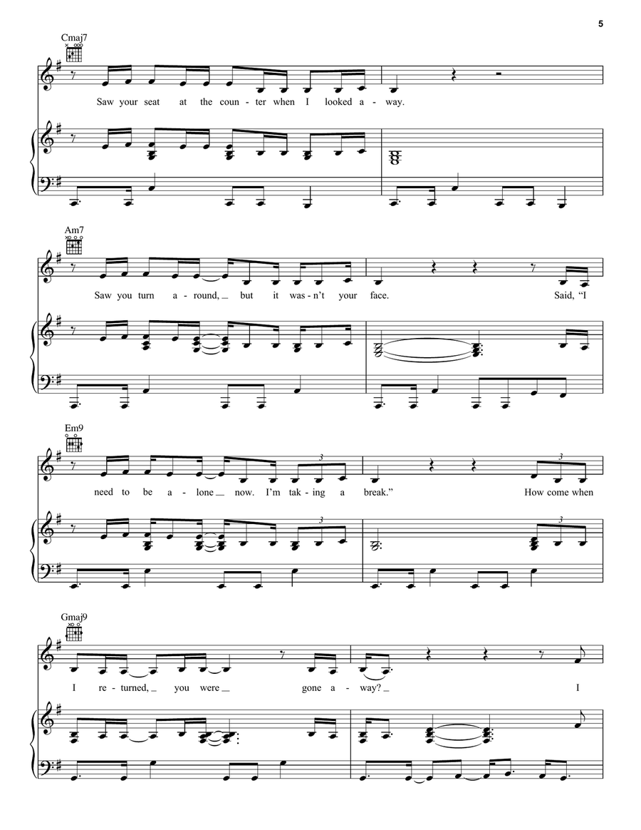 CHIHIRO CHIHIRO Piano, Vocal, Guitar scores gallery preview page 5