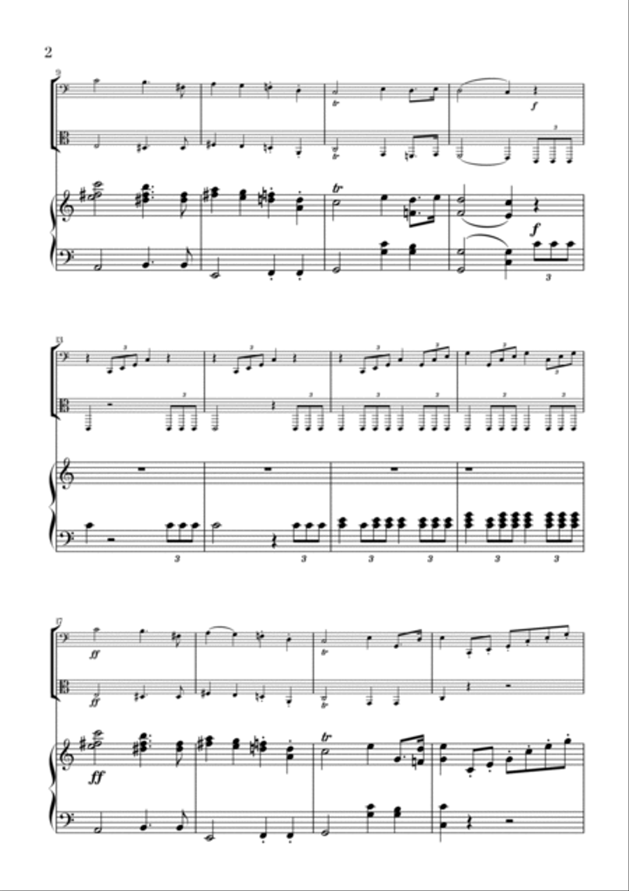 Felix Mendelssohn - Wedding March (C major) (for Cello and Viola) String Duet scores gallery preview page 2