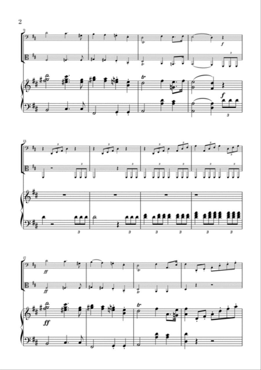 Felix Mendelssohn - Wedding March (D major) (for Cello and Viola) String Duet scores gallery preview page 2