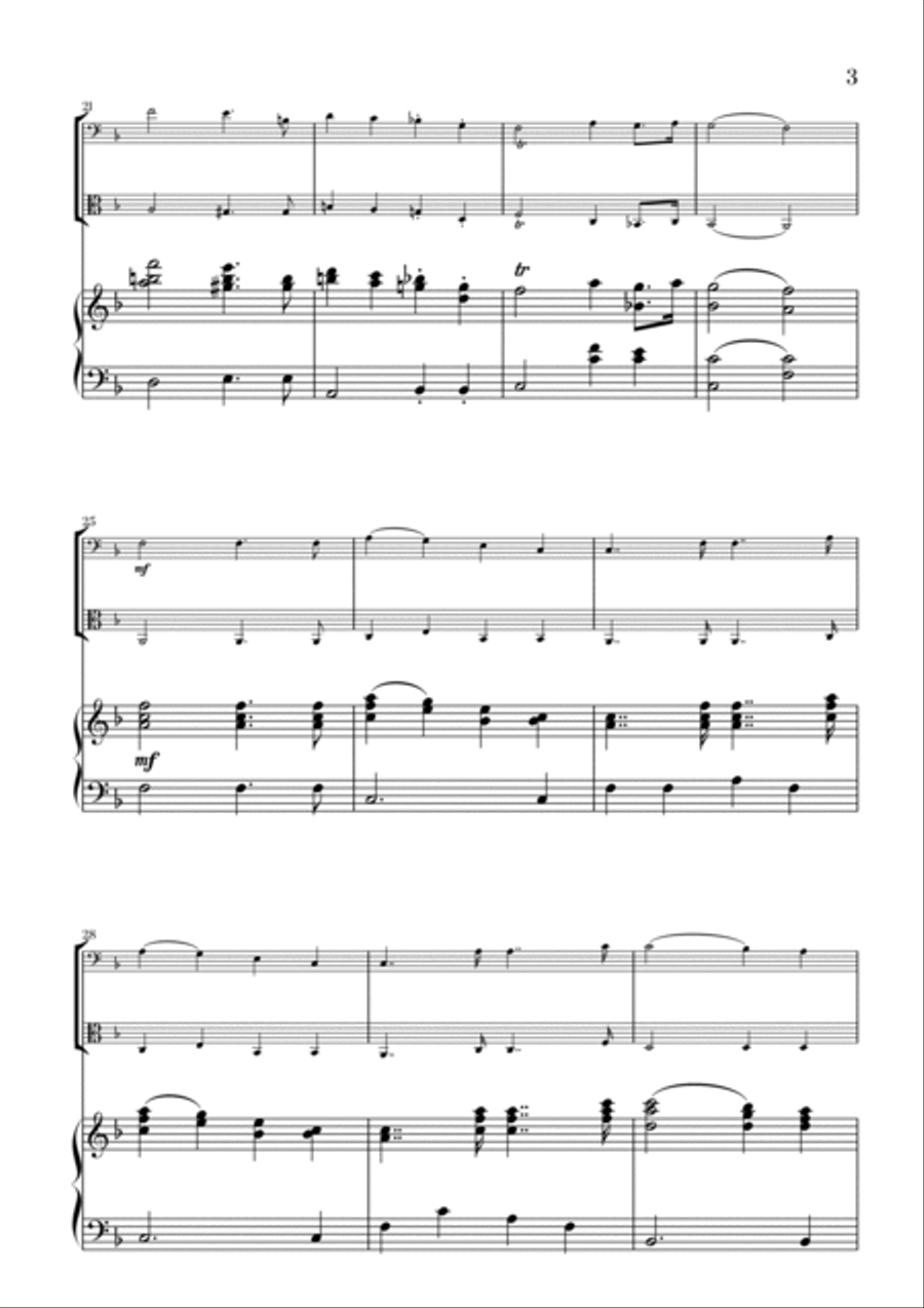 Felix Mendelssohn - Wedding March (F major) (for Cello and Viola) String Duet scores gallery preview page 3
