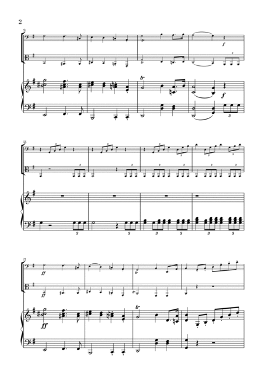 Felix Mendelssohn - Wedding March (G major) (for Cello and Viola) String Duet scores gallery preview page 2