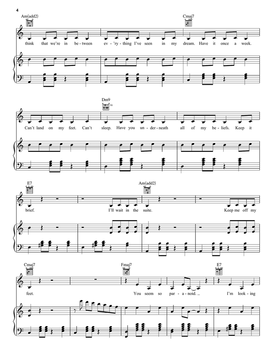 BITTERSUITE BITTERSUITE Piano, Vocal, Guitar scores gallery preview page 4