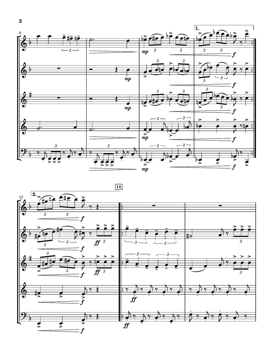 3 And 2 March For Wind Quintet Woodwind Quintet scores gallery preview page 2