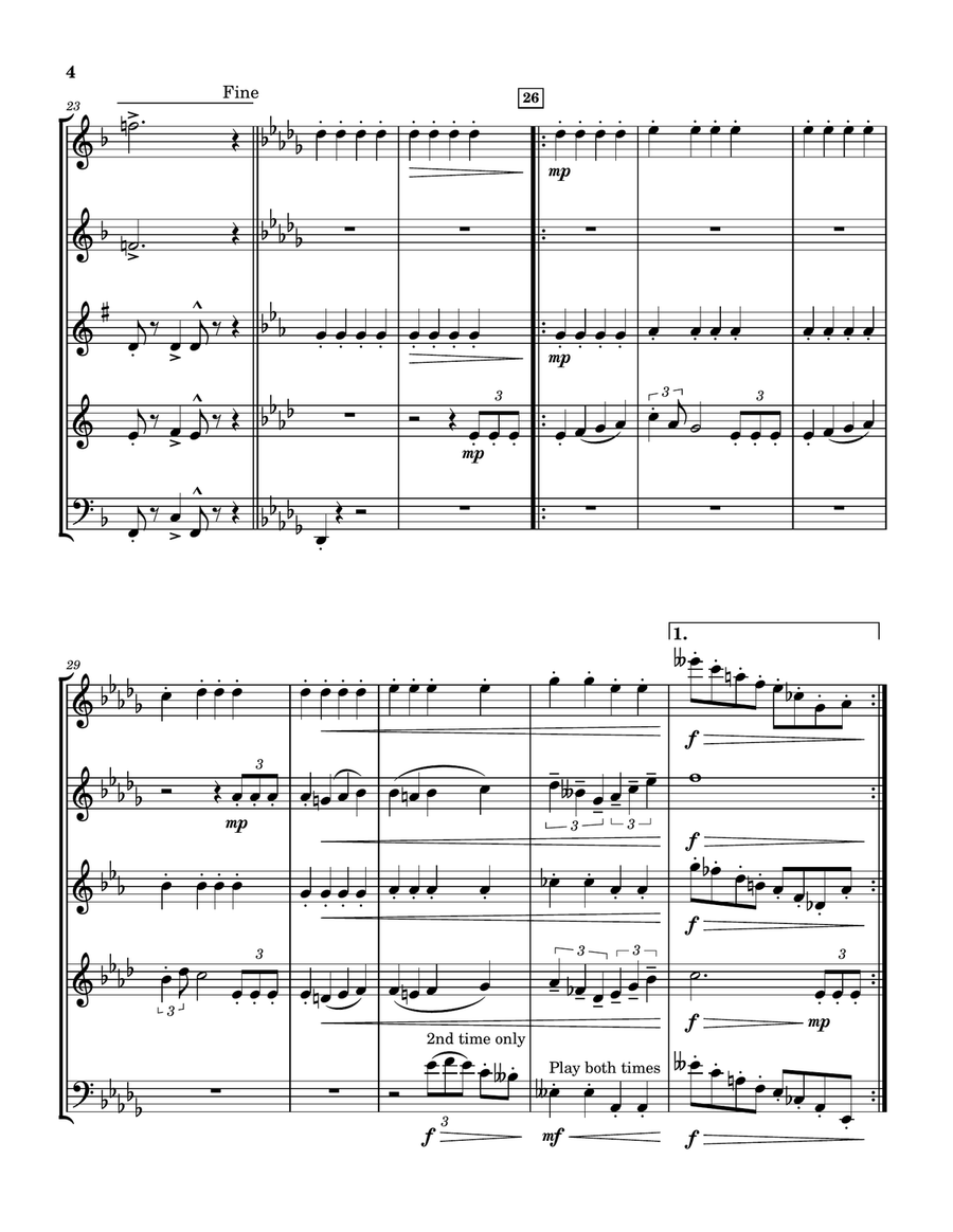 3 And 2 March For Wind Quintet Woodwind Quintet scores gallery preview page 4