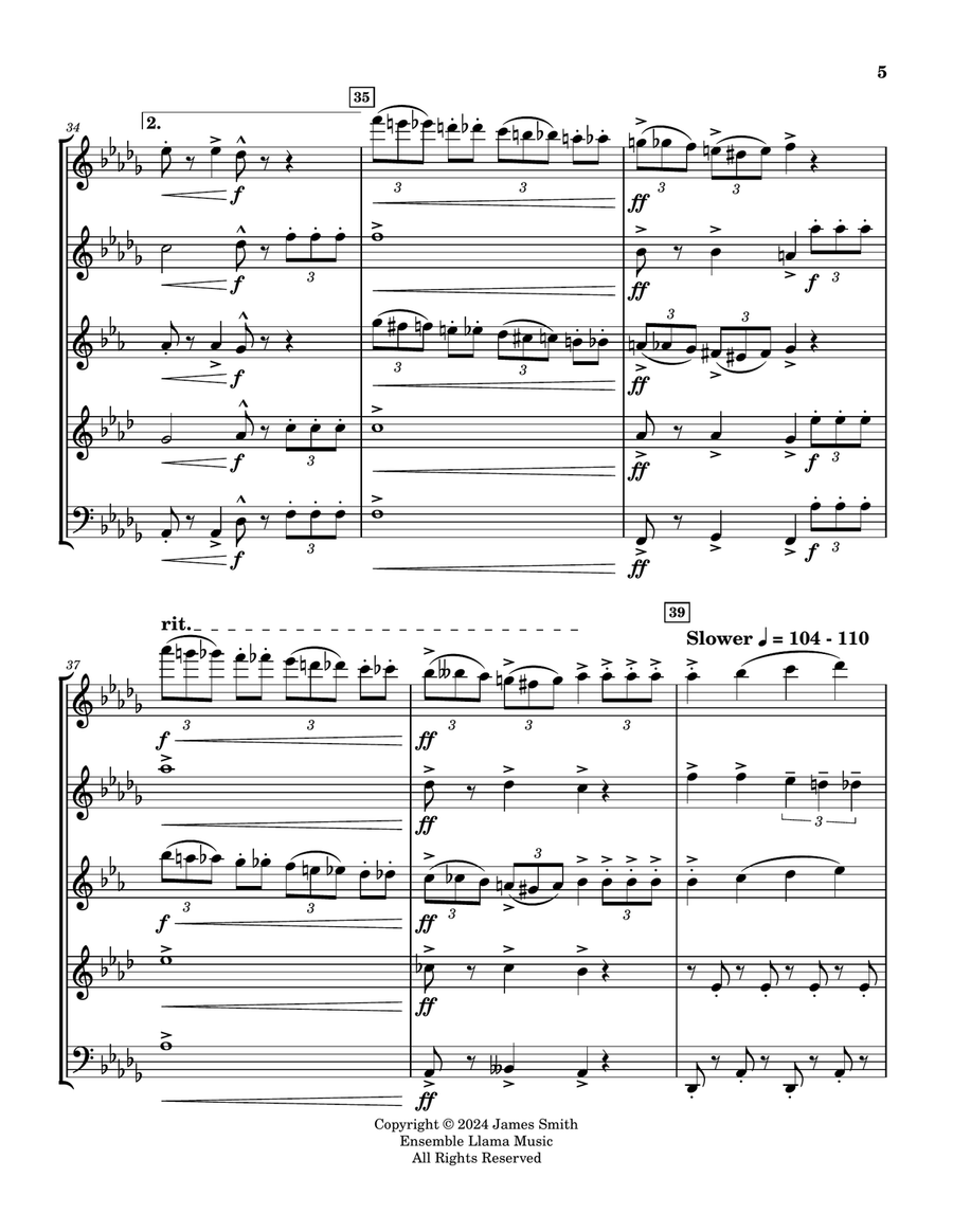 3 And 2 March For Wind Quintet Woodwind Quintet scores gallery preview page 5