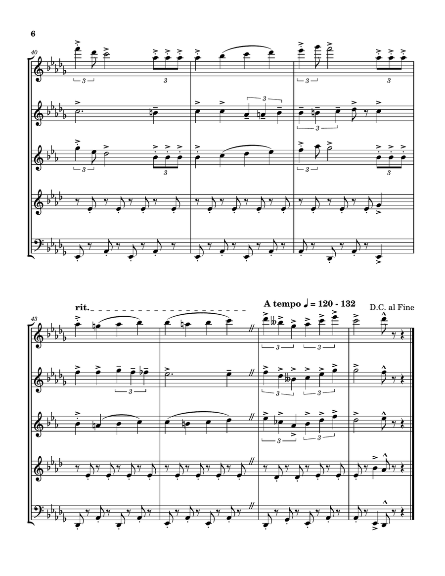 3 And 2 March For Wind Quintet Woodwind Quintet scores gallery preview page 6