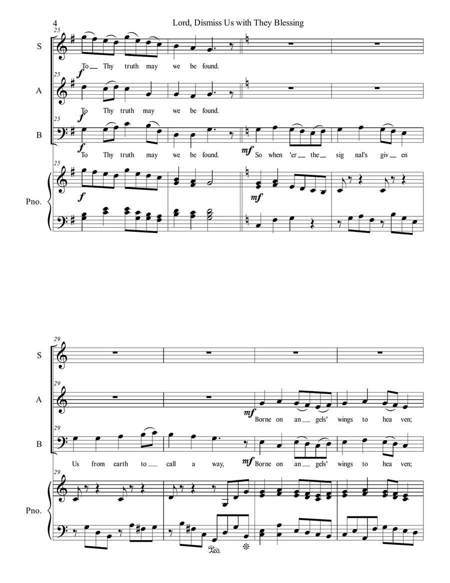 Lord, Dismiss Us with Thy Blessing 3-Part scores gallery preview page 4