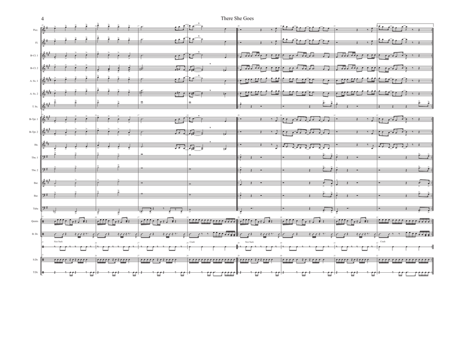 There She Goes There She Goes Marching Band scores gallery preview page 4