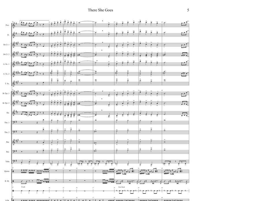 There She Goes There She Goes Marching Band scores gallery preview page 5