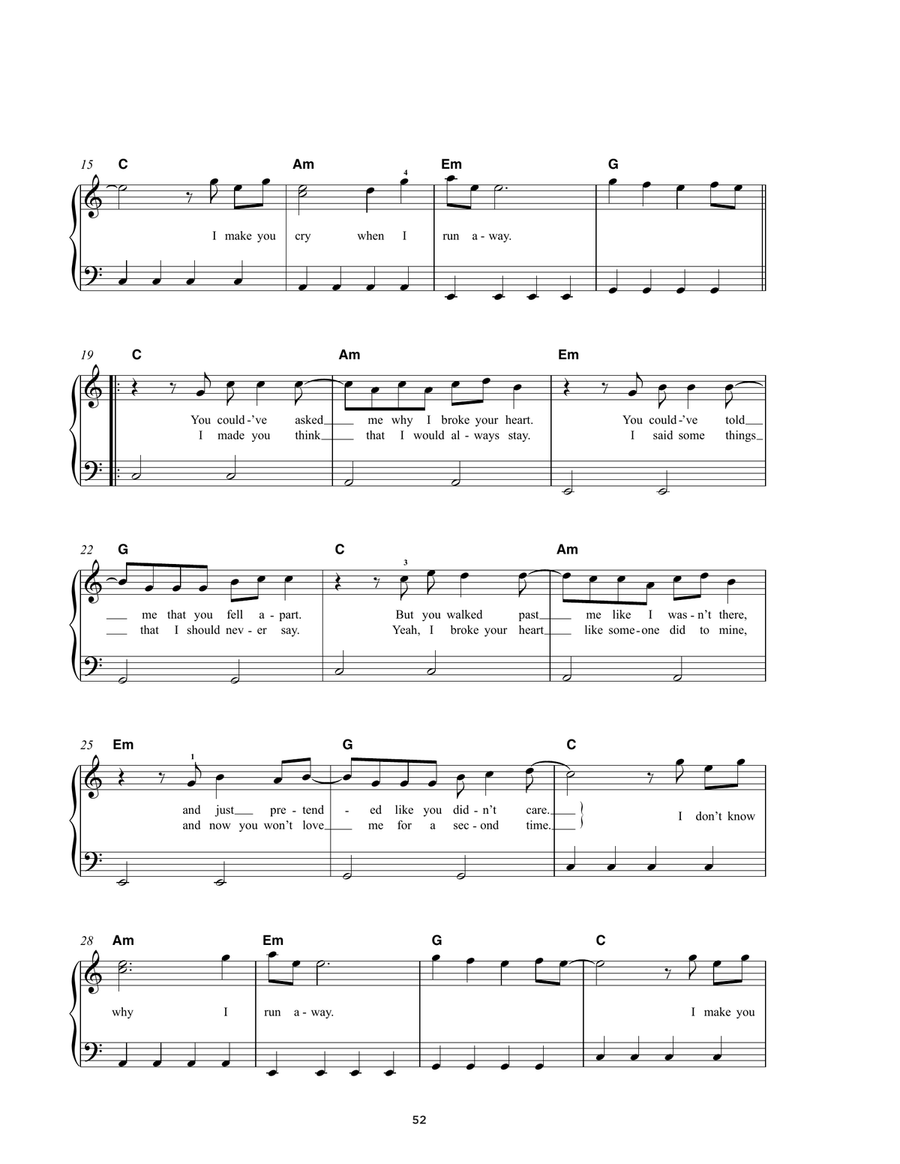 Save Your Tears Save Your Tears Easy Piano scores gallery preview page 2