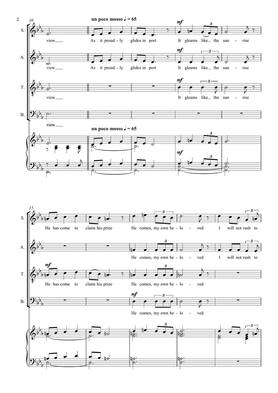 Un Bel Di Vedremo ('One Fine Day') - Madama Butterfly - English Version 4-Part scores gallery preview page 2
