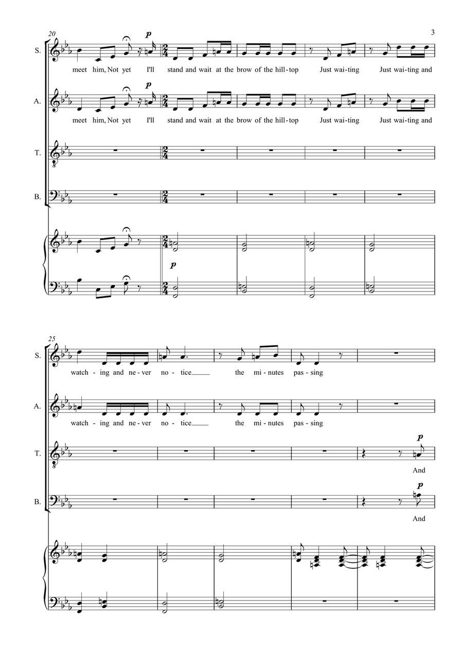 Un Bel Di Vedremo ('One Fine Day') - Madama Butterfly - English Version 4-Part scores gallery preview page 3