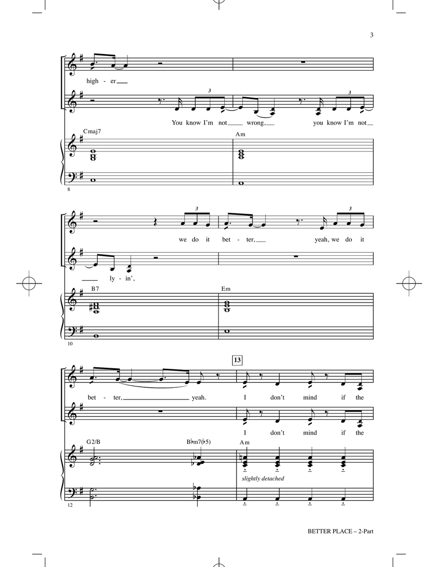 Better Place (from Trolls Band Together) (arr. Alan Billingsley) 2-Part scores gallery preview page 2