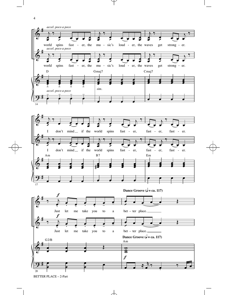 Better Place (from Trolls Band Together) (arr. Alan Billingsley) 2-Part scores gallery preview page 3