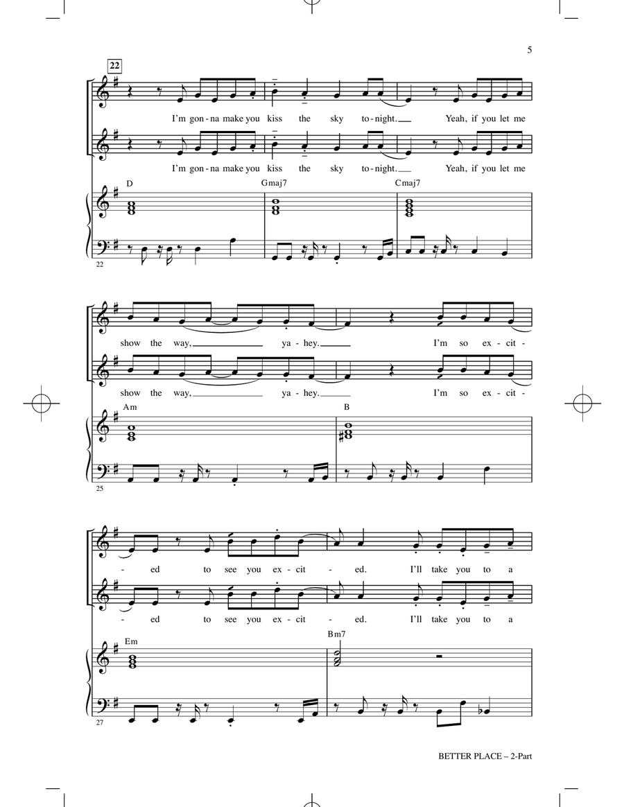 Better Place (from Trolls Band Together) (arr. Alan Billingsley) 2-Part scores gallery preview page 4