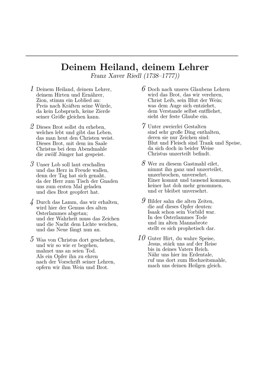 Deinem Heiland, deinem Lehrer (Gotteslob 938) Piano Solo scores gallery preview page 6