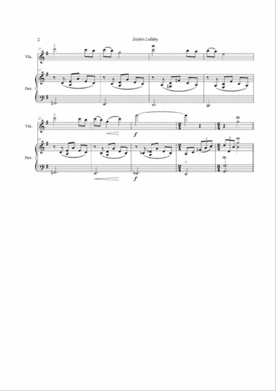 The Legend Of Zelda Violin Solo scores gallery preview page 2