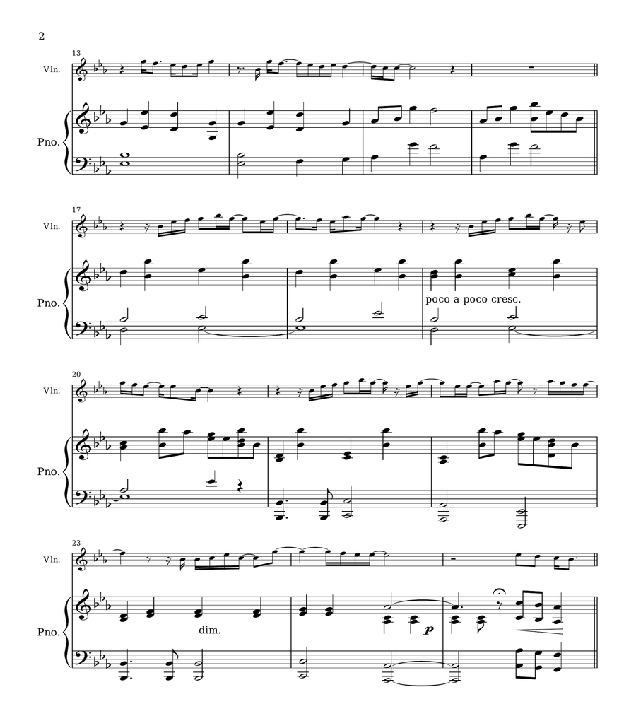 Turning Page (Sleeping At Last) - arr. Rafael Dengra Violin Solo scores gallery preview page 2