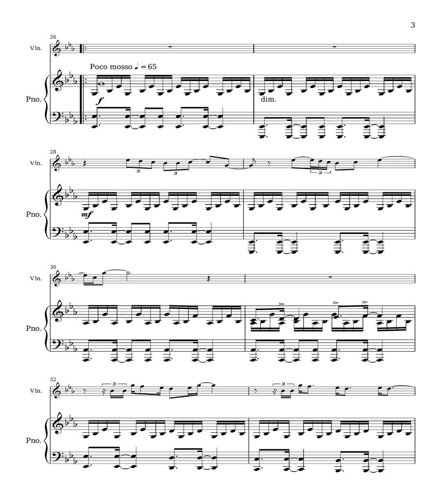 Turning Page (Sleeping At Last) - arr. Rafael Dengra Violin Solo scores gallery preview page 3