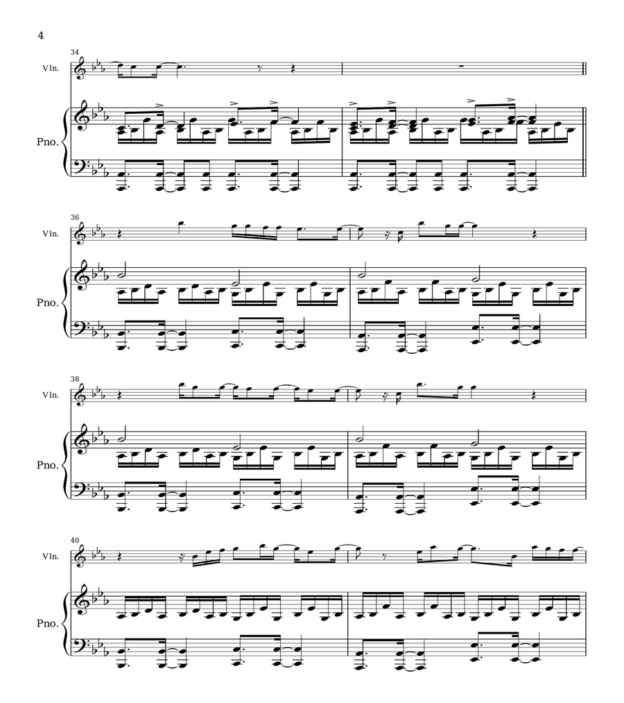 Turning Page (Sleeping At Last) - arr. Rafael Dengra Violin Solo scores gallery preview page 4