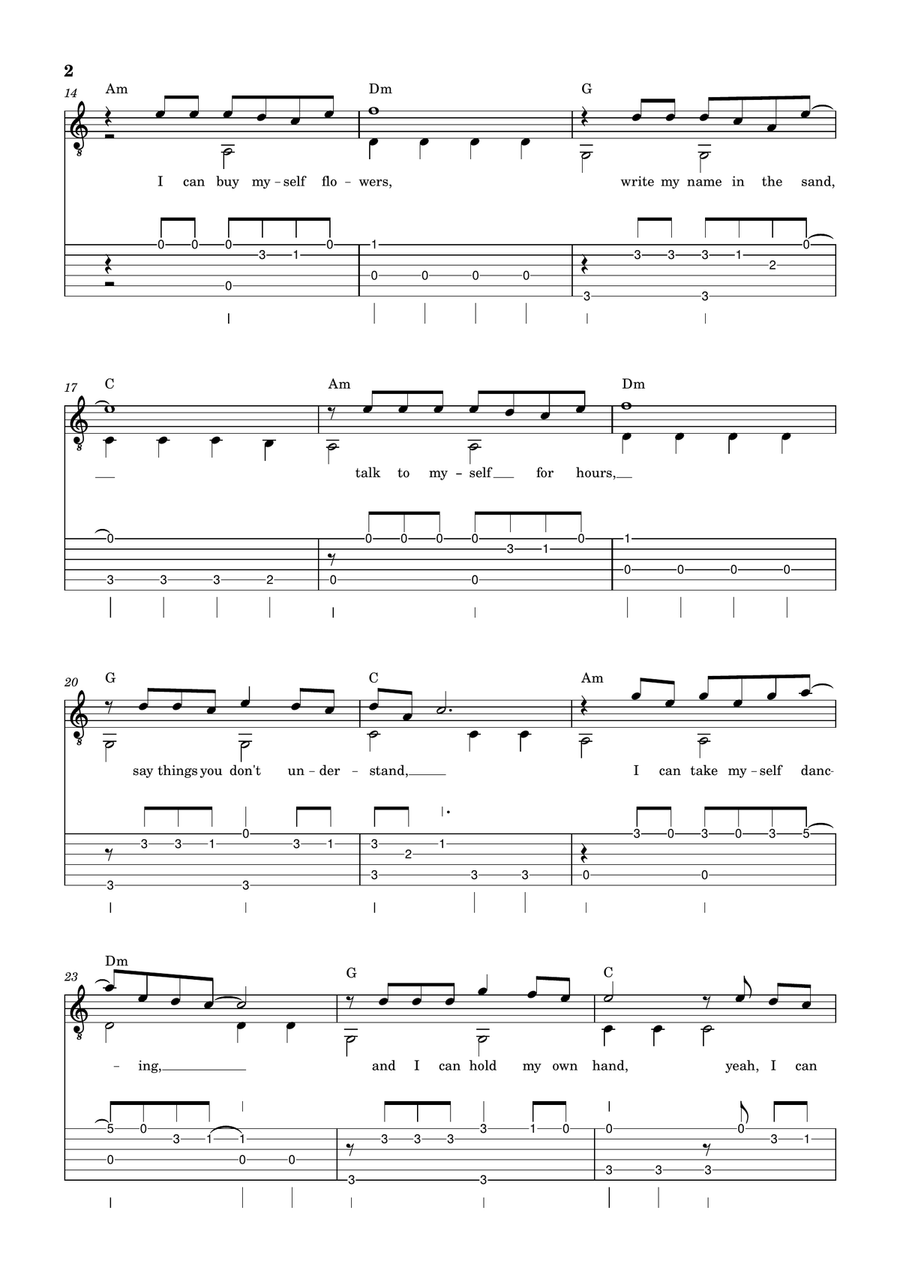 Flowers Flowers Acoustic Guitar scores gallery preview page 2