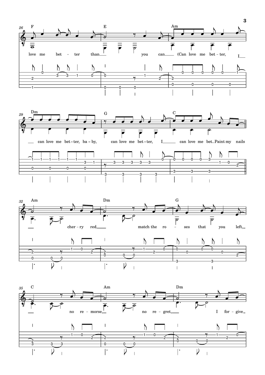 Flowers Flowers Acoustic Guitar scores gallery preview page 3