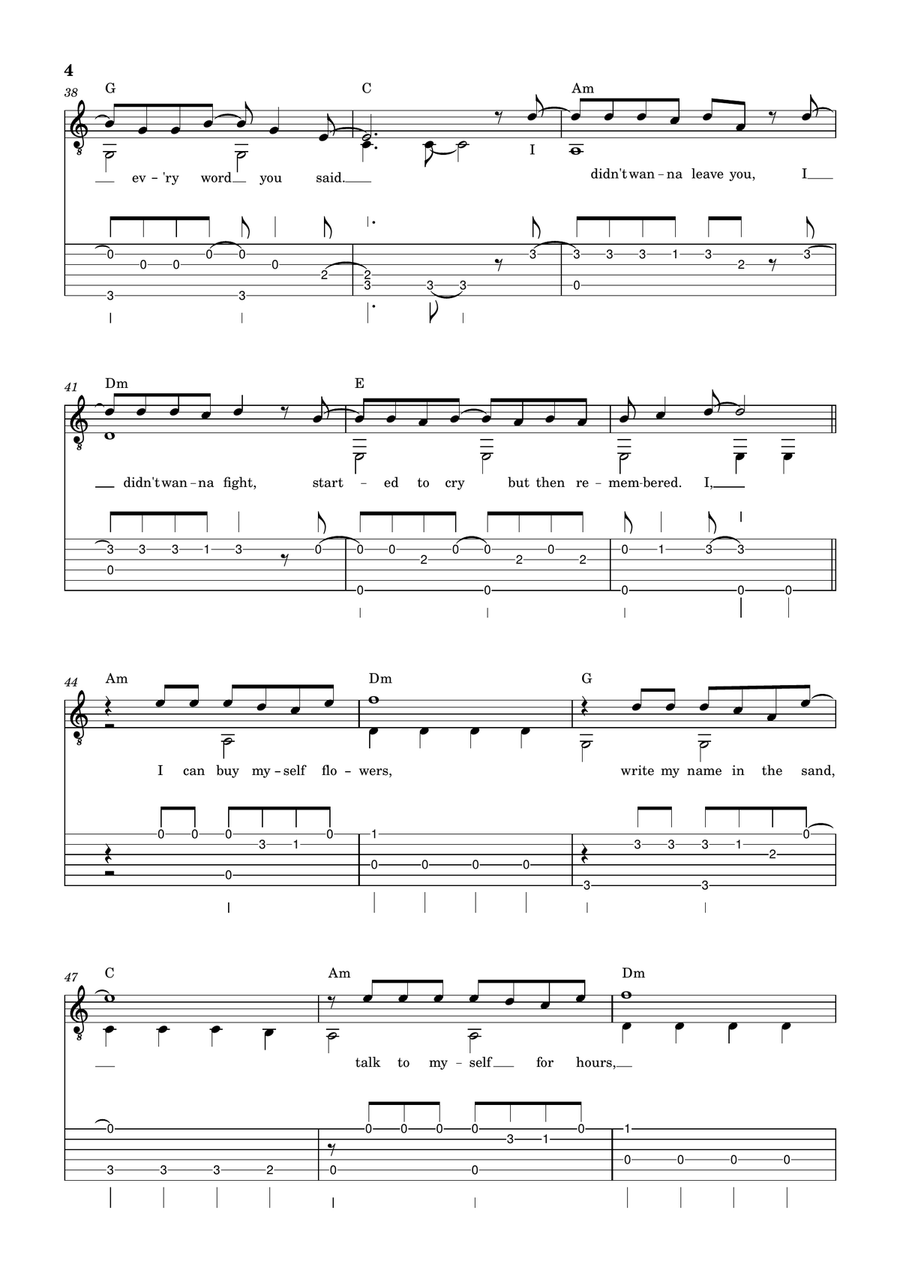 Flowers Flowers Acoustic Guitar scores gallery preview page 4
