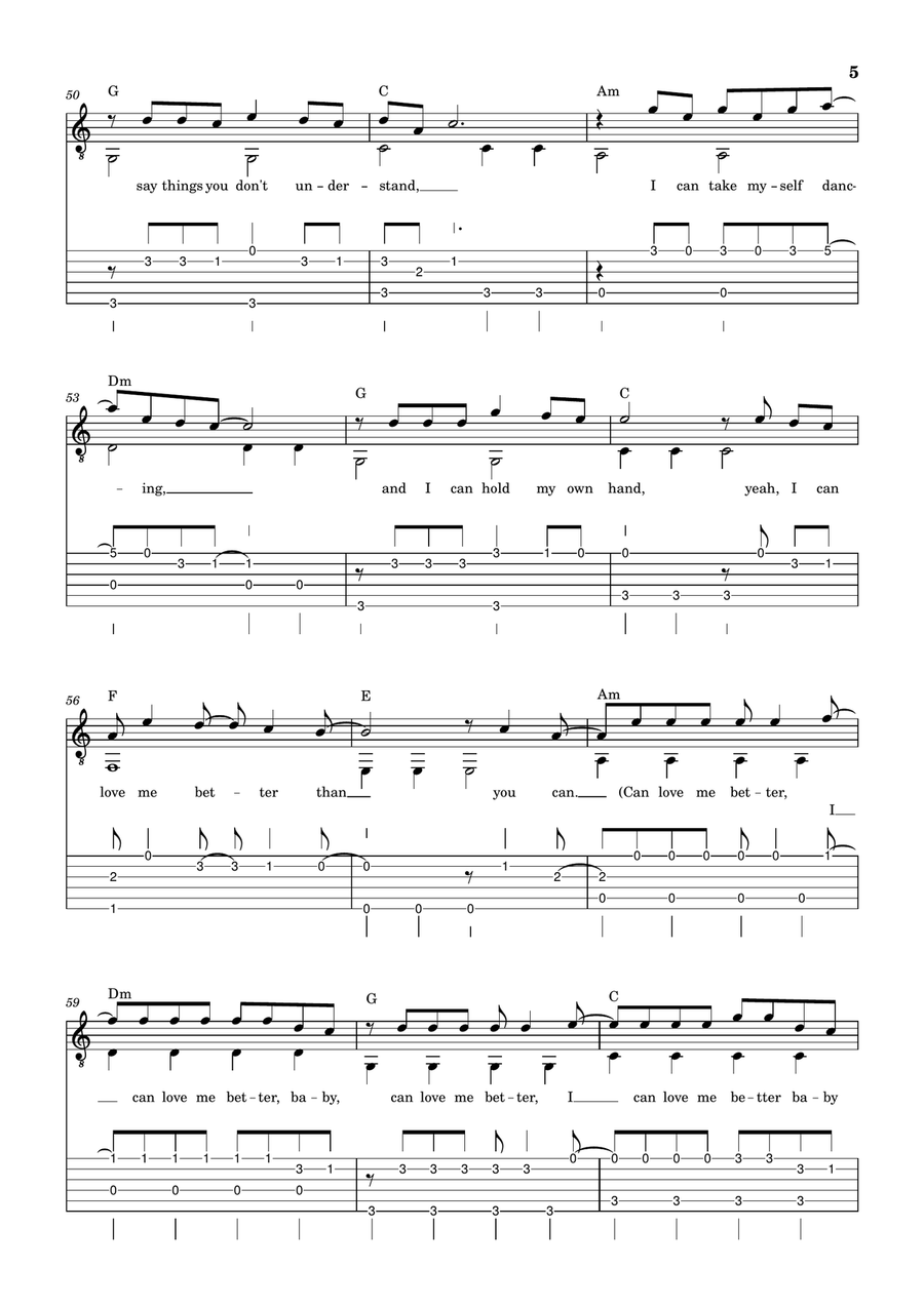 Flowers Flowers Acoustic Guitar scores gallery preview page 5