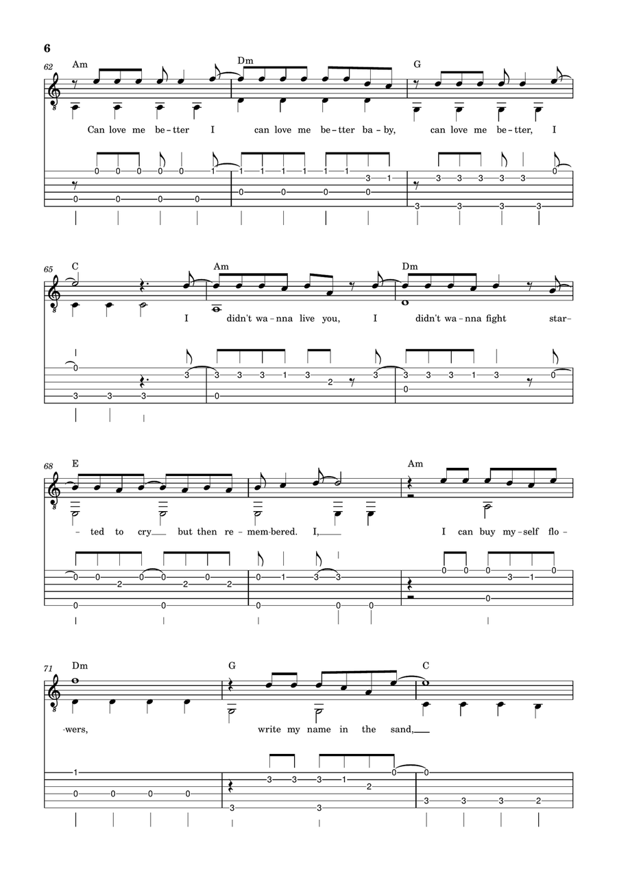 Flowers Flowers Acoustic Guitar scores gallery preview page 6