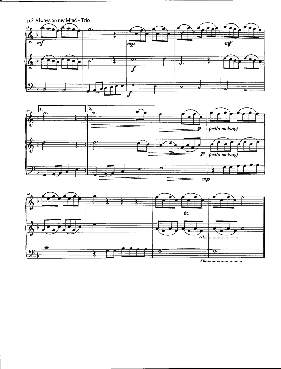 Always On My Mind Always On My Mind String Trio scores gallery preview page 4