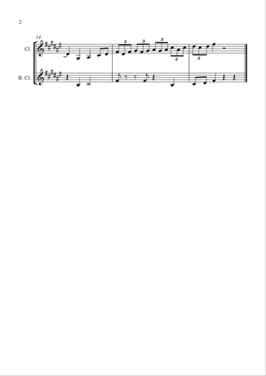 Bluey Theme Song Clarinet Duet scores gallery preview page 2