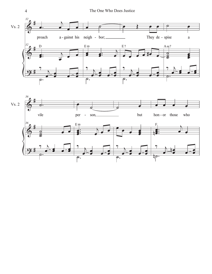 The One Who Does Justice (Unison choir) Unison Choir scores gallery preview page 4