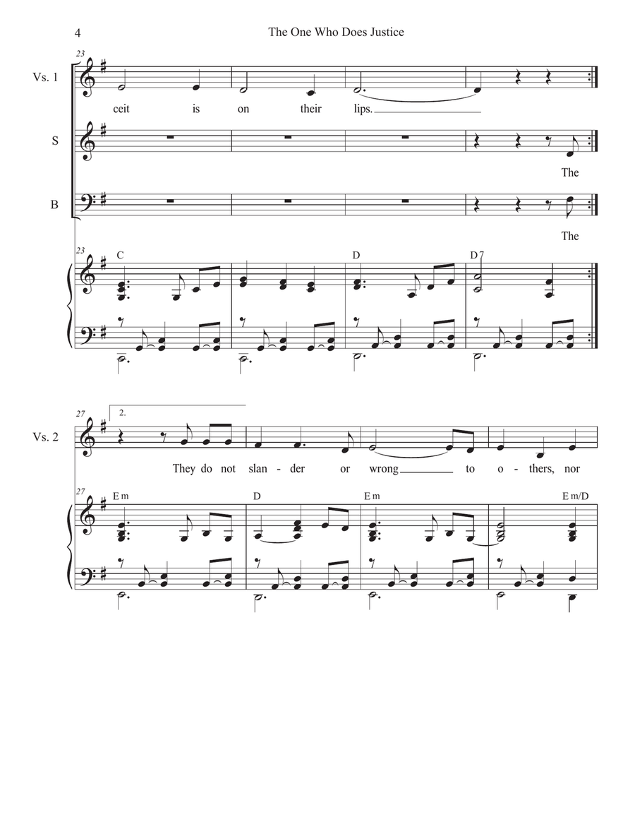 The One Who Does Justice (SAB) 3-Part scores gallery preview page 4