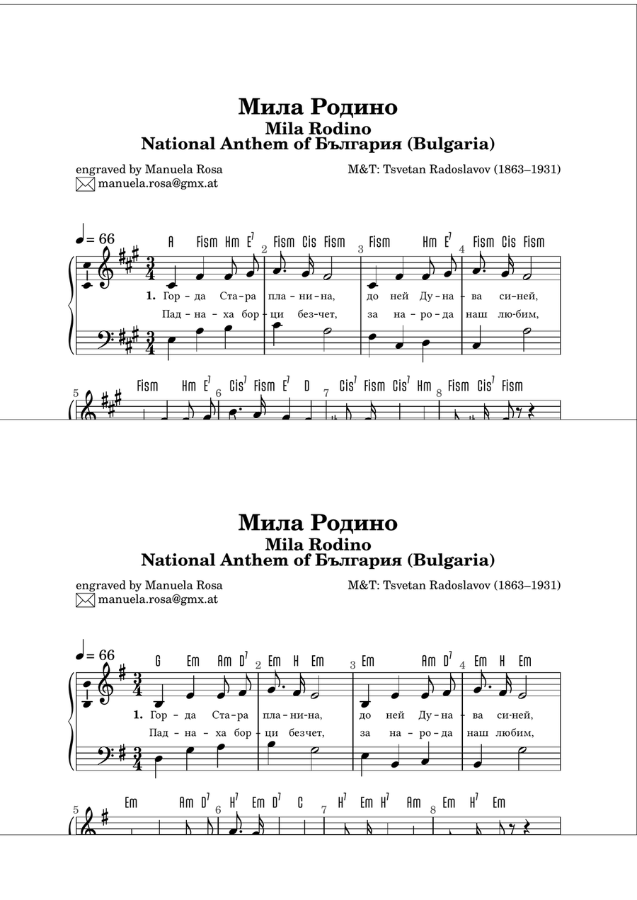 Mila Rodino (Bulgarian national anthem; easy piano version) Piano Method scores gallery preview page 5