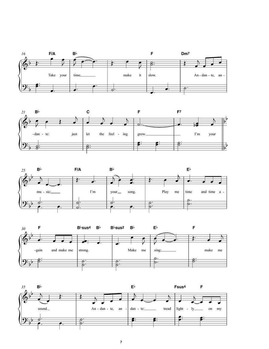 Andante, Andante Andante, Andante Easy Piano scores gallery preview page 2