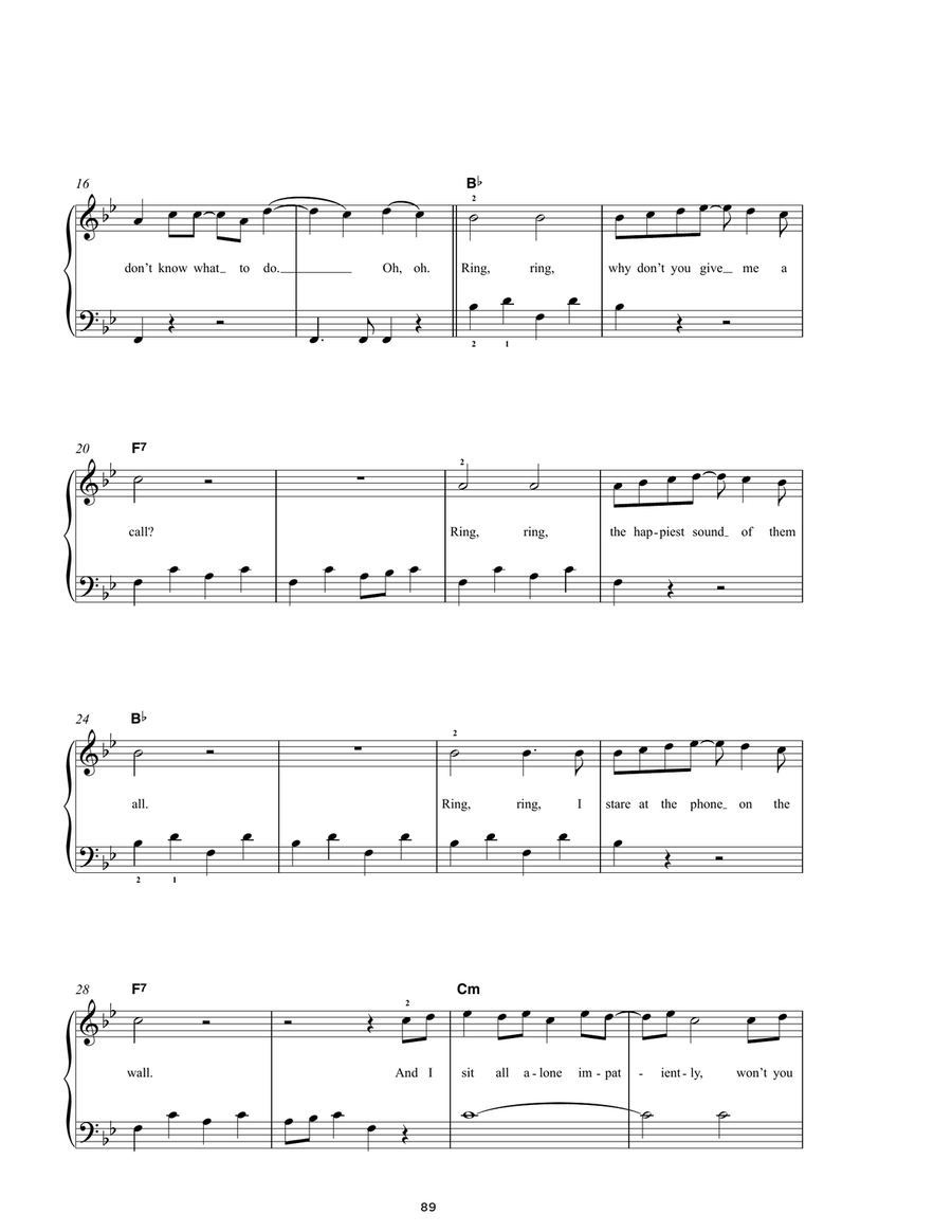 Ring, Ring Ring, Ring Easy Piano scores gallery preview page 2