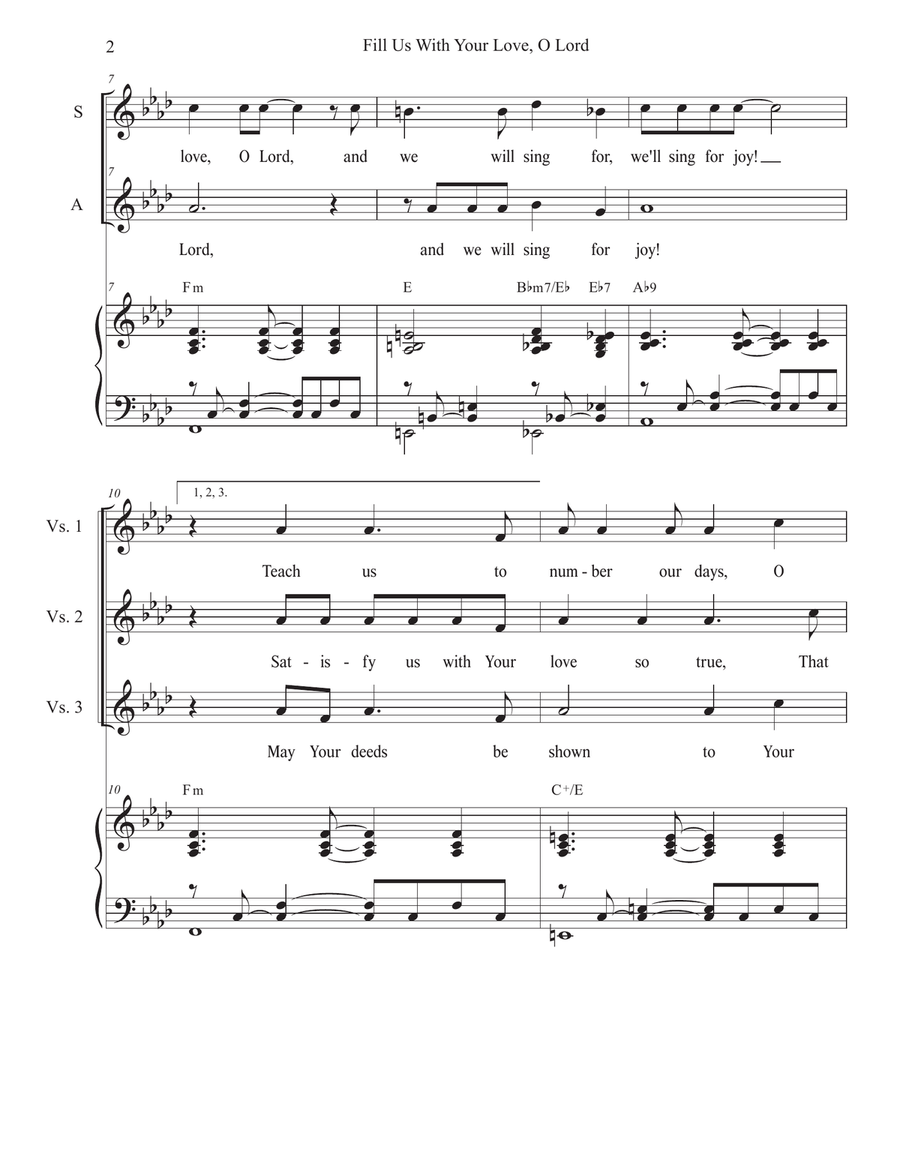 Fill Us With Your Love, O Lord (2-part choir - (SA) SA scores gallery preview page 2