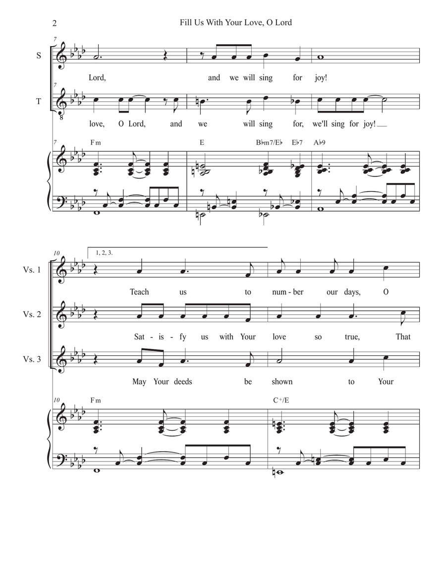 Fill Us With Your Love, O Lord (2-part choir - (Soprano and Tenor) 2-Part scores gallery preview page 2