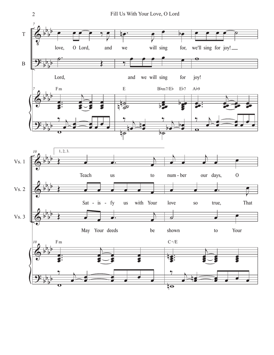 Fill Us With Your Love, O Lord (2-part choir - (TB) TB scores gallery preview page 2