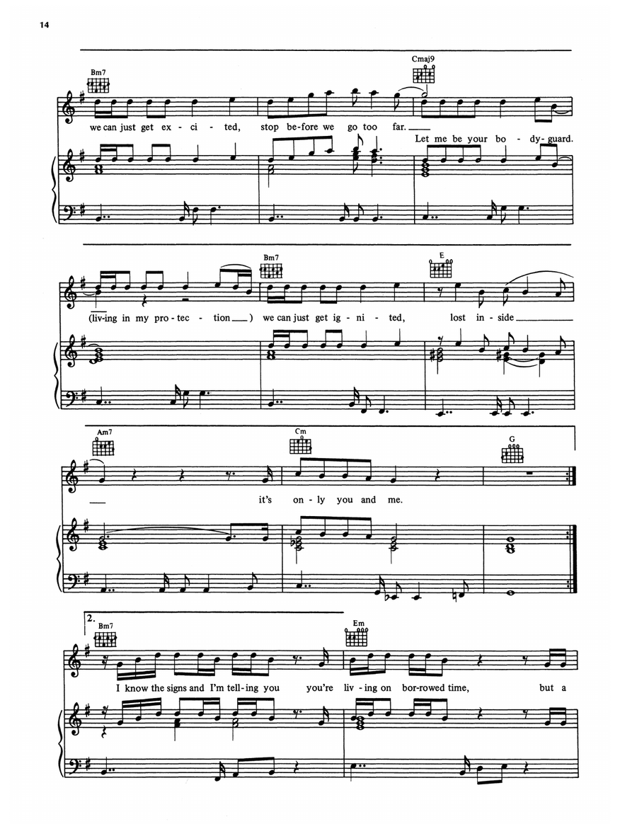Bodyguard Bodyguard Piano, Vocal, Guitar scores gallery preview page 3