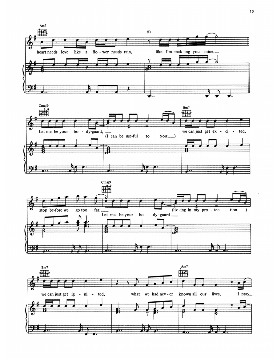 Bodyguard Bodyguard Piano, Vocal, Guitar scores gallery preview page 4