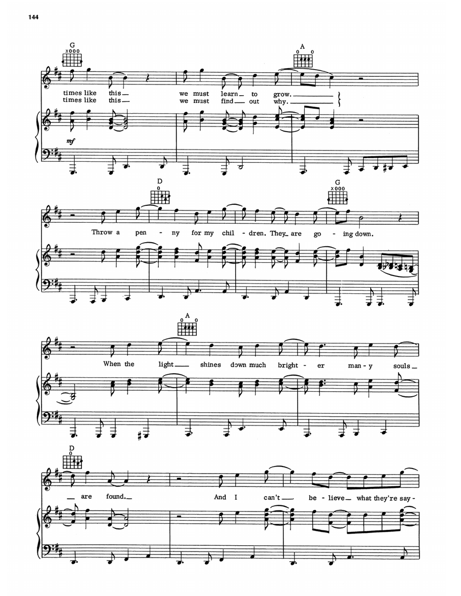 Throw A Penny Throw A Penny Piano, Vocal, Guitar scores gallery preview page 3